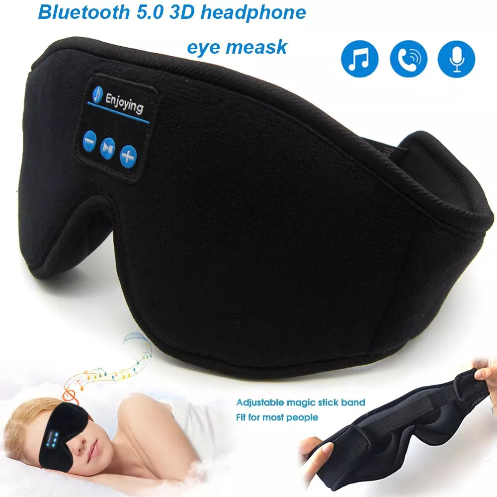 Sleeping Mask 3D Eye Mask HeadSet Headband Soft Elastic Comfortable Wireless