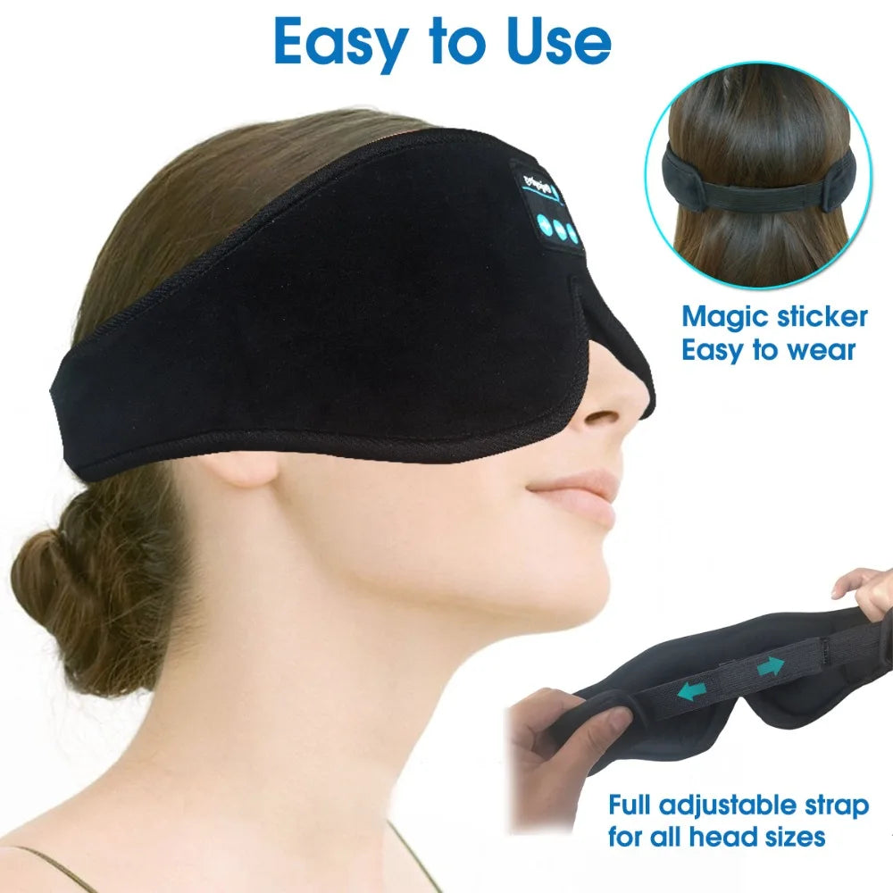 Sleeping Mask 3D Eye Mask HeadSet Headband Soft Elastic Comfortable Wireless