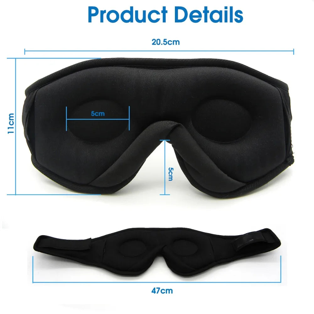 Sleeping Mask 3D Eye Mask HeadSet Headband Soft Elastic Comfortable Wireless