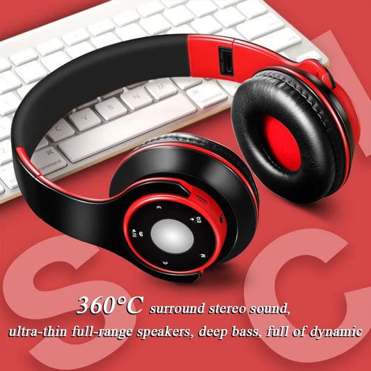 Colorful Stereo Audio Mp3 Bluetooth Headset Wireless Headphones Earphone