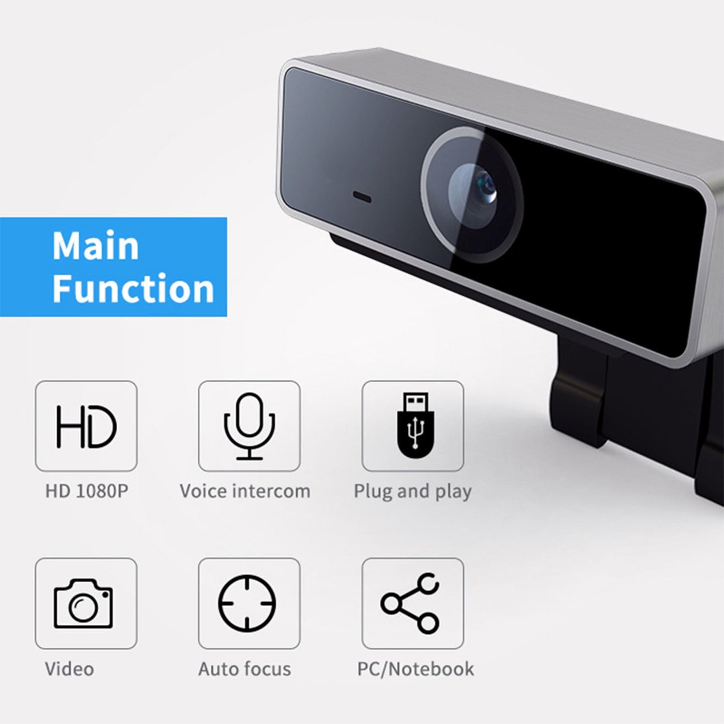 FHD 1080P Webcam USB PC Computer Webcam Auto Focus With Microphone