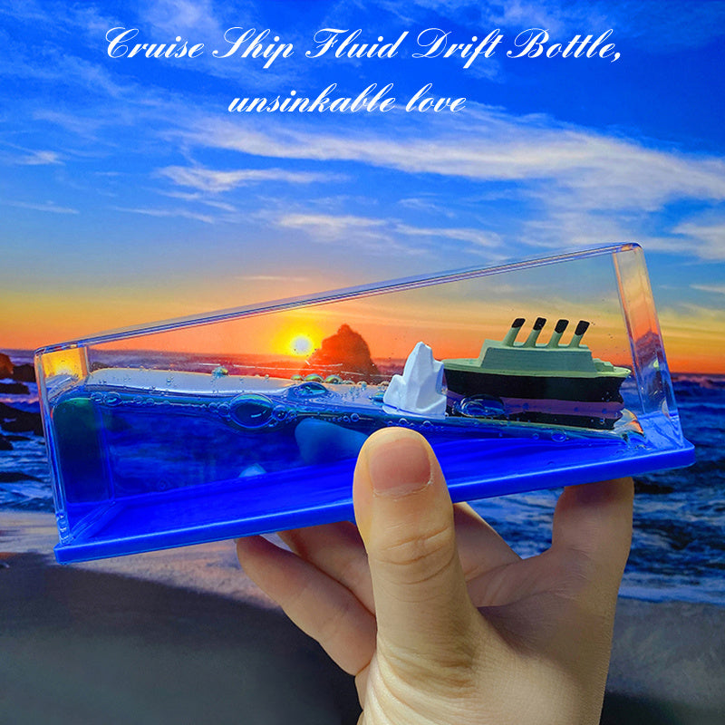 Cruise Ship Fluid Drift Bottle Decoration